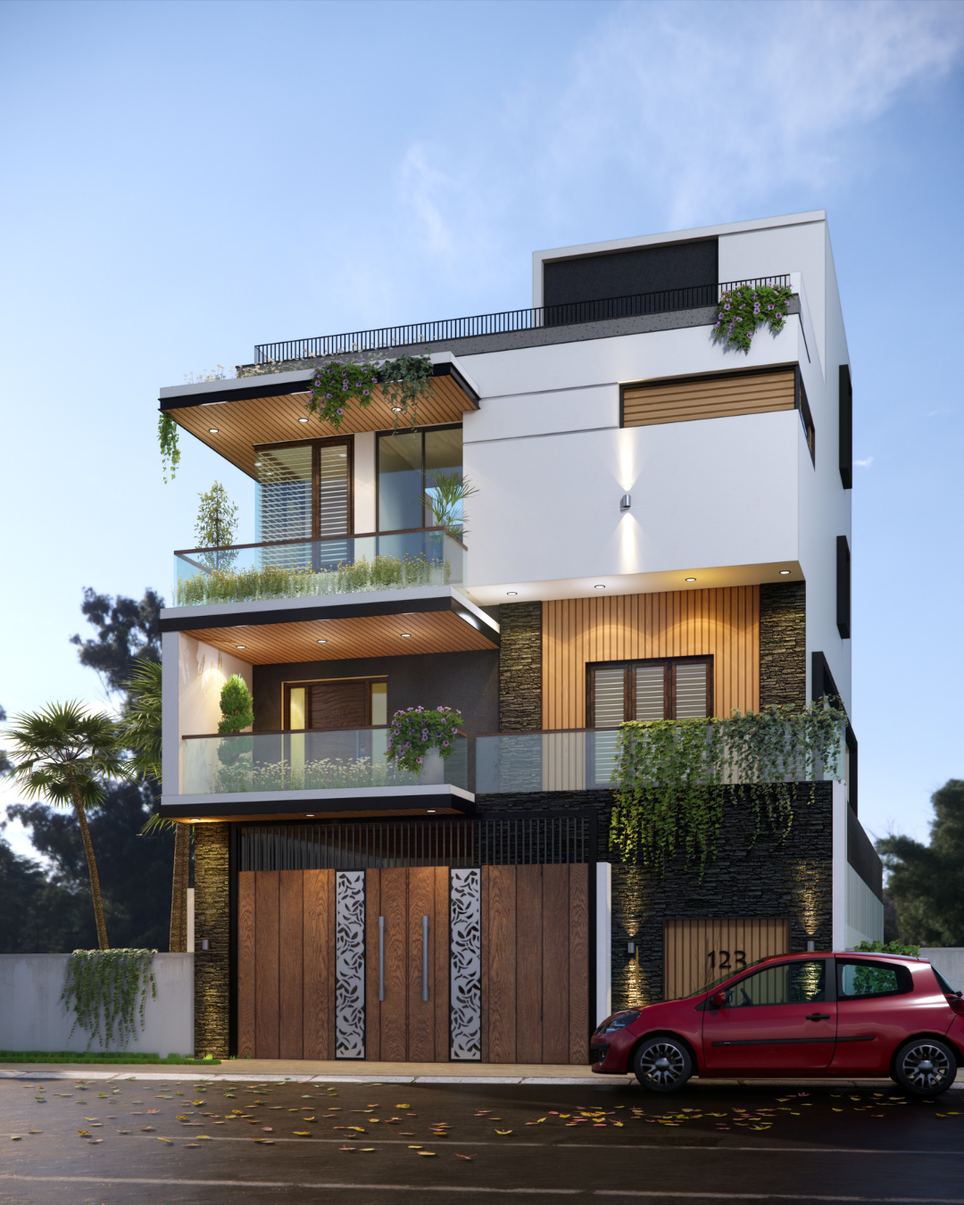 Showcase of completed home exterior highlighting premium construction work