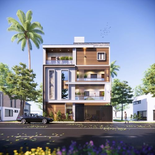 Completed construction elevation by urbanline construction